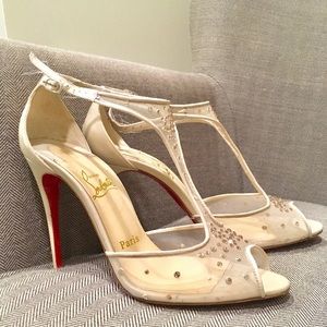 Christian Louboutin Nude T-strap heels
